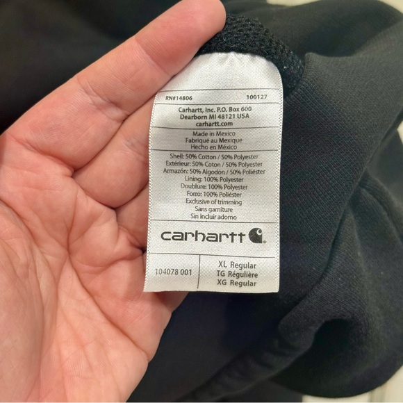 CARHARTT RAIN DEFENDER LOOSE FIT THERMAL LINED FULL-ZIP SWEATSHIRT MEN’S XL - Picture 3 of 5